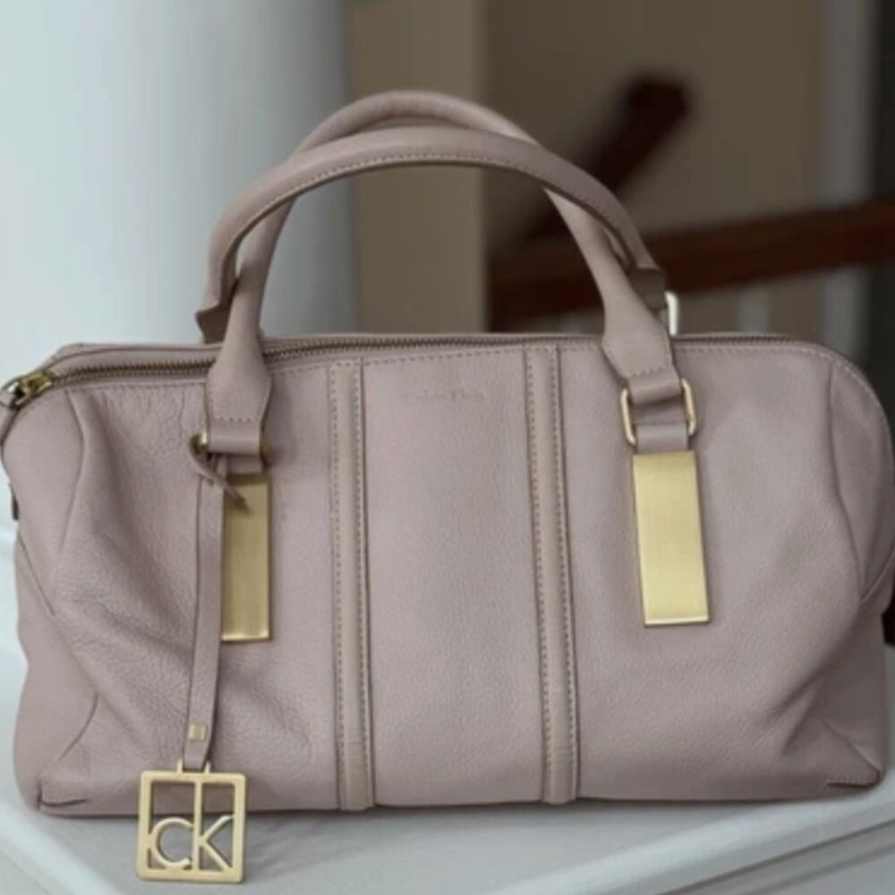 Calvin Klein Pink Handbag Gold Detail with Inner Pocket Great Condition